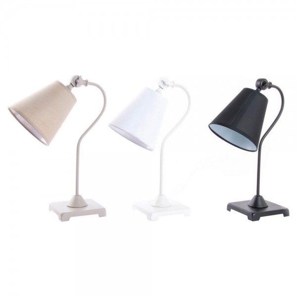 Επιτραπέζιο Φωτιστικό DKD Home Decor Μαύρο Μπεζ Μέταλλο Ύφασμα πολυεστέρας Λευκό 220 V 40 W (13 x 43 x 4 cm) (3 pcs)