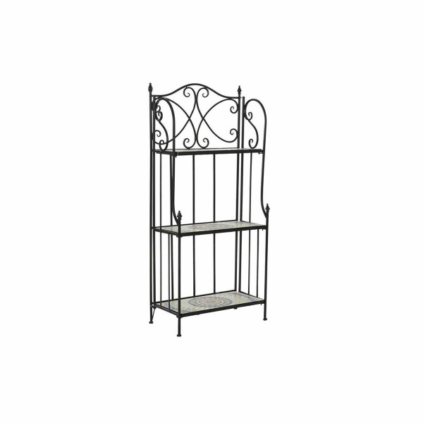 Ράφια DKD Home Decor Μωσαϊκό Κεραμικά Μαύρο Πολύχρωμο Σφυρηλατημένο 3 Ράφια (54 x 29 x 121 cm) (54 x 29 x 121 cm)