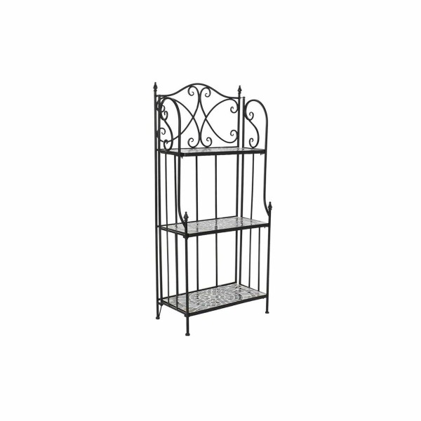 Ράφια DKD Home Decor Μωσαϊκό Κεραμικά Μαύρο Πολύχρωμο Σφυρηλατημένο 3 Ράφια (54 x 29 x 121 cm) (54 x 29 x 121 cm)