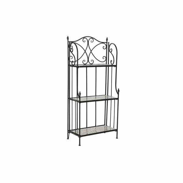 Ράφια DKD Home Decor Μωσαϊκό Κεραμικά Μαύρο Πολύχρωμο Σφυρηλατημένο 3 Ράφια (54 x 29 x 121 cm) (54 x 29 x 121 cm)