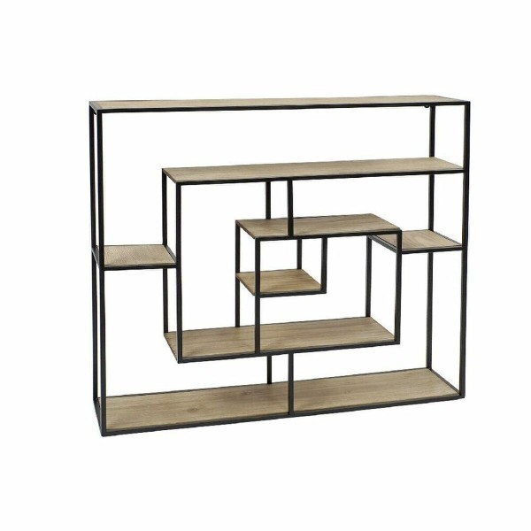 Ράφια DKD Home Decor Φυσικό Μαύρο Μέταλλο Ξύλο MDF (82 x 17 x 83 cm)