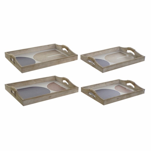 Δίσκος DKD Home Decor Ξύλο MDF (2 pcs) (40 x 30 x 6 cm)