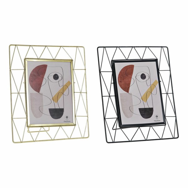 Κορνίζα DKD Home Decor Μαύρο Χρυσό Μέταλλο Σύγχρονη (24 x 3 x 29 cm) (x2)