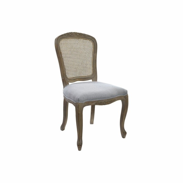 Καρέκλα DKD Home Decor Ξύλο Ύφασμα Ανοιχτό Γκρι ρατάν (53 x 49 x 95 cm)
