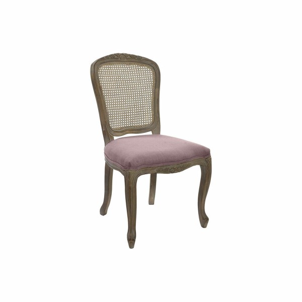 Καρέκλα DKD Home Decor Ροζ Ξύλο πολυεστέρας ρατάν (53 x 49 x 95 cm)