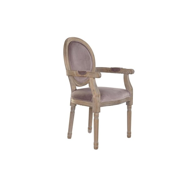 Καρέκλα Τραπεζαρίας DKD Home Decor Ροζ Ξύλο πολυεστέρας (55 x 52 x 95 cm)