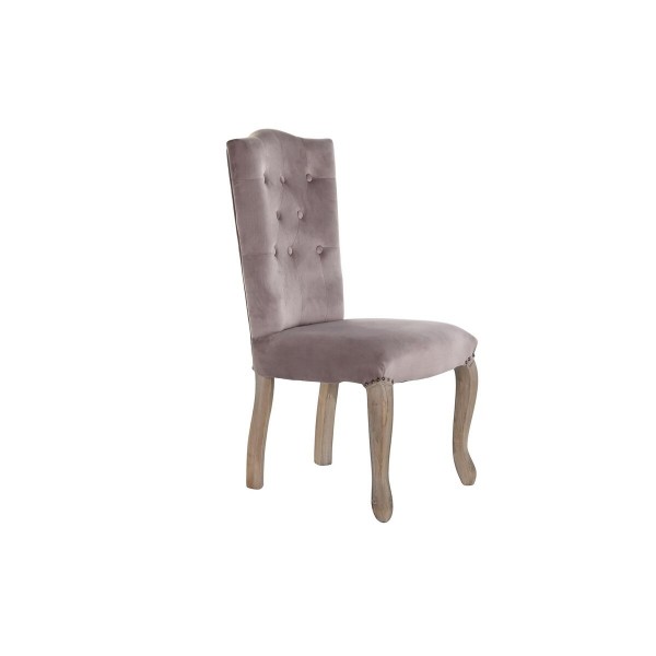 Καρέκλα DKD Home Decor Ροζ λινό ξύλο καουτσούκ (51 x 47.5 x 101 cm)