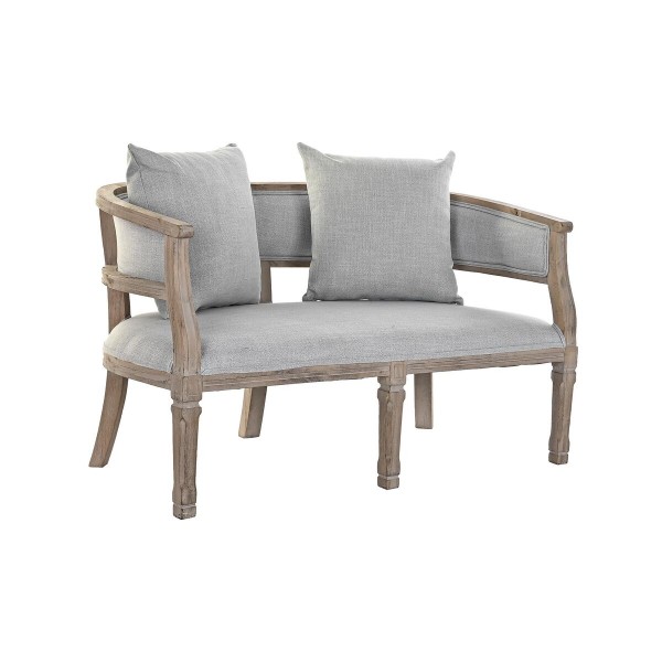 Καναπές DKD Home Decor λινό ξύλο καουτσούκ Ανοιχτό Γκρι (122 x 69 x 72 cm)