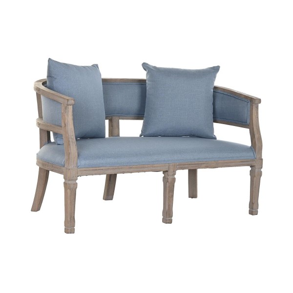 Καναπές DKD Home Decor Μπλε λινό ξύλο καουτσούκ (122 x 69 x 72 cm)