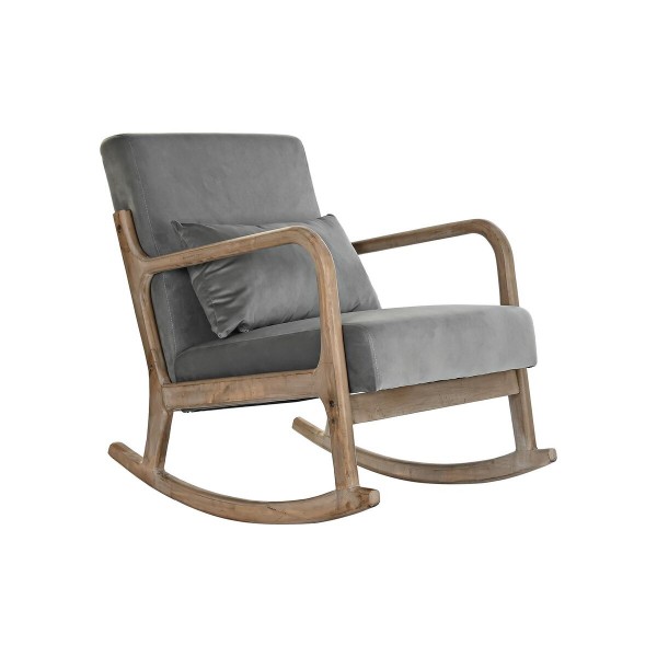 Κάθισμα DKD Home Decor Φυσικό Γκρι λινό ξύλο καουτσούκ (66 x 85 x 81 cm)