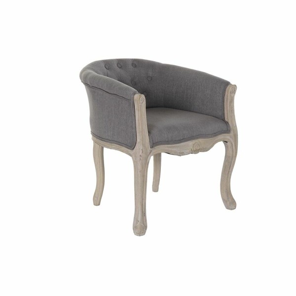 Πολυθρόνα DKD Home Decor Γκρι Ξύλο πολυεστέρας (58 x 56 x 69 cm)