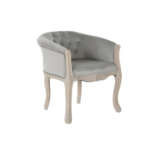 Πολυθρόνα DKD Home Decor Γκρι Ξύλο πολυεστέρας (58 x 56 x 69 cm)