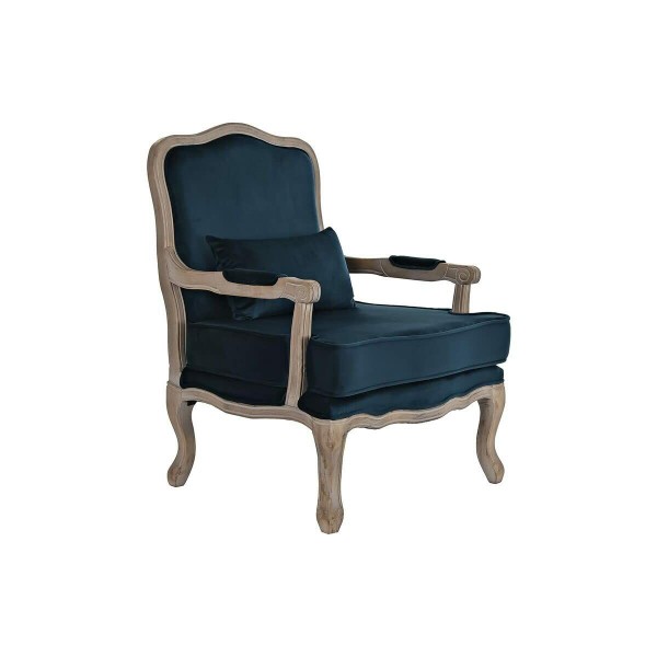 Πολυθρόνα DKD Home Decor Ξύλο Καφέ Τυρκουάζ πολυεστέρας (70 x 66 x 95,5 cm)