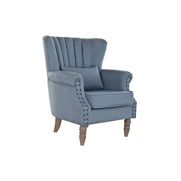 Πολυθρόνα DKD Home Decor 74 x 75 x 87 cm ξύλο καουτσούκ Sky μπλε