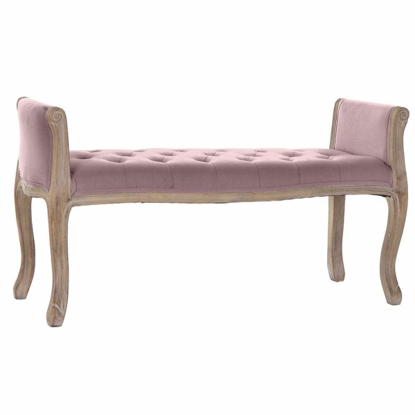 Σκαμπό DKD Home Decor   Ροζ λινό ξύλο καουτσούκ (112 x 41 x 61 cm)