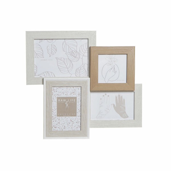Κορνίζα DKD Home Decor Κρυστάλλινο Μπεζ Καφέ Ξύλο MDF Σκανδιναβικός (37 x 3 x 35 cm)