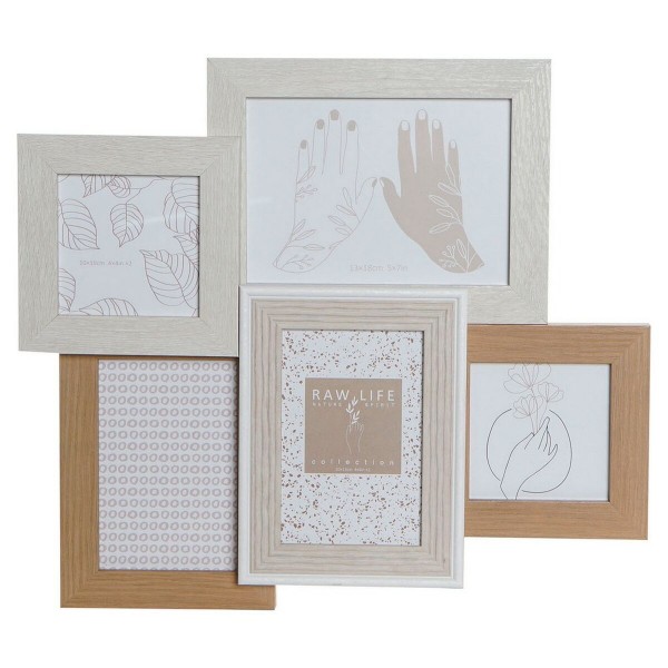 Κορνίζα DKD Home Decor Κρυστάλλινο Μπεζ Καφέ Ξύλο MDF Σκανδιναβικός (41 x 3 x 36,5 cm)