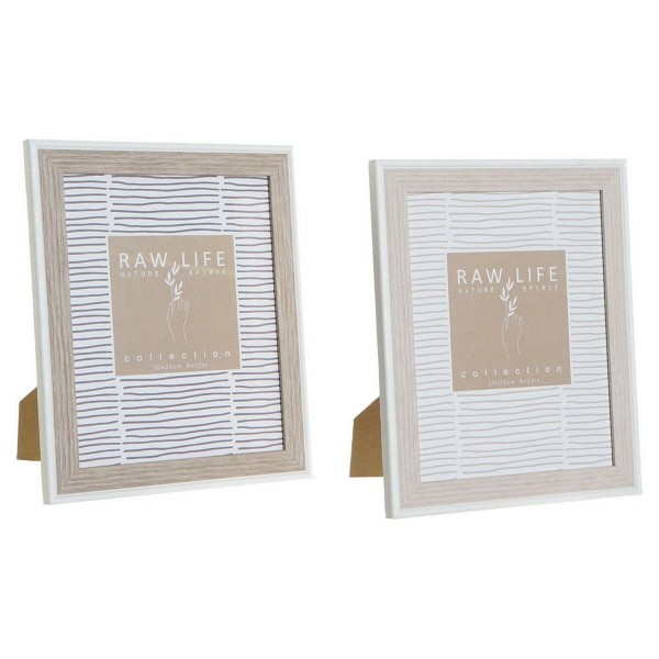Κορνίζα DKD Home Decor Καφέ Κρεμ PS Σκανδιναβικός (24,8 x 1,8 x 30 cm) (x2)