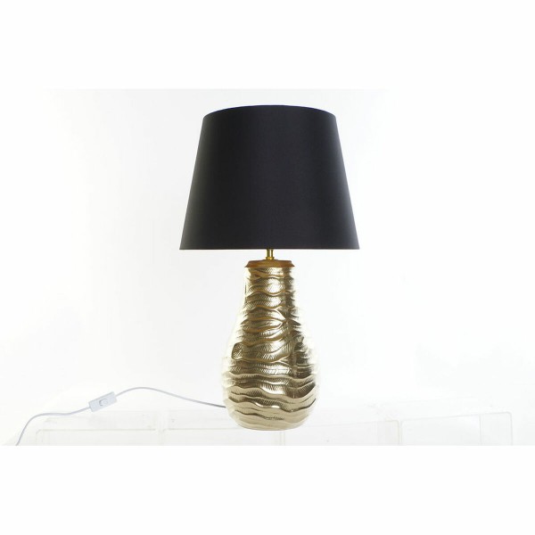 Επιτραπέζιο Φωτιστικό DKD Home Decor Μαύρο λινό Κερί Χρυσό (38 x 38 x 65 cm)