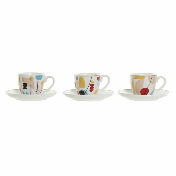 Σετ Κούπες Καφέ DKD Home Decor Αφηρημένο Πορσελάνη Bone China (80 ml) (6 pcs)