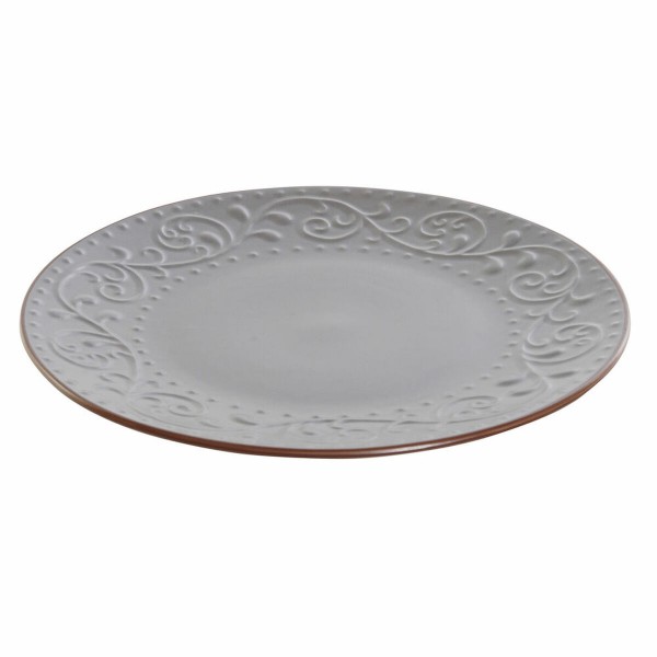 Flatplater DKD Home Decor Γκρι Καφέ Πήλινα (27.5 x 27.5 x 3 cm)