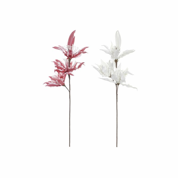 Διακοσμητικό Λουλούδι DKD Home Decor Λευκό Ροζ EVA (οξικός αιθυλεστέρας) (2 pcs) (30 x 8 x 112 cm)