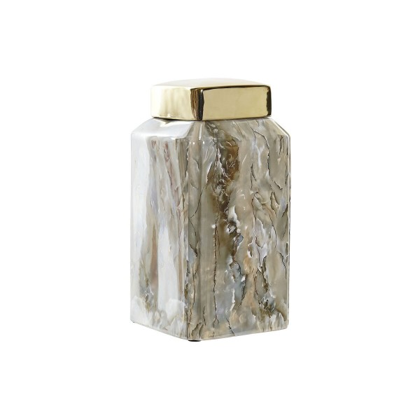 Βάζο DKD Home Decor Μπεζ Χρυσό Μάρμαρο Πήλινα Σύγχρονη (15 x 15 x 29 cm)