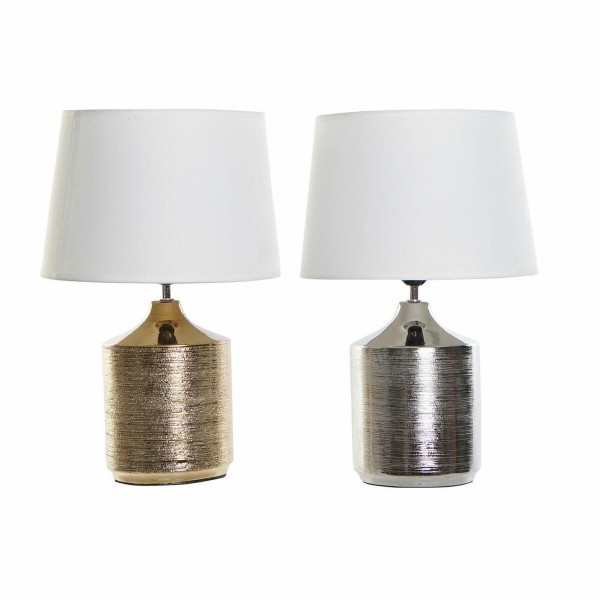 Επιτραπέζιο Φωτιστικό DKD Home Decor Κεραμικά Χρυσό πολυεστέρας Ασημί (30 x 30 x 43 cm) (2 pcs)