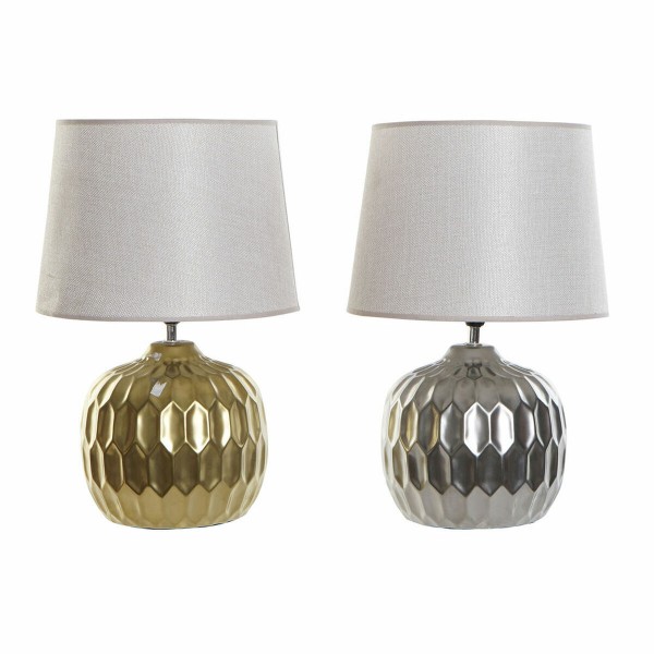Επιτραπέζιο Φωτιστικό DKD Home Decor Κεραμικά Χρυσό πολυεστέρας Ασημί (27 x 27 x 41 cm) (2 pcs)