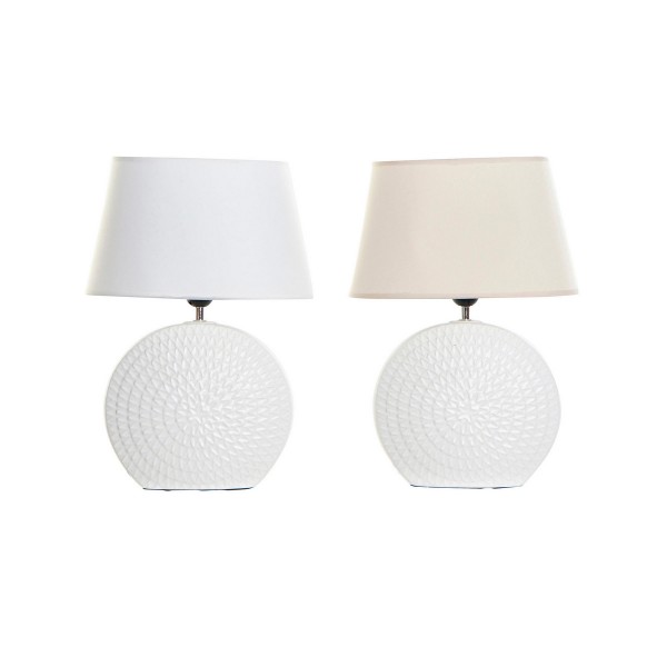 Επιτραπέζιο Φωτιστικό DKD Home Decor Κεραμικά Μπεζ πολυεστέρας Λευκό 220 V 50 W Ανατολικó (30 x 20 x 44 cm) (x2)