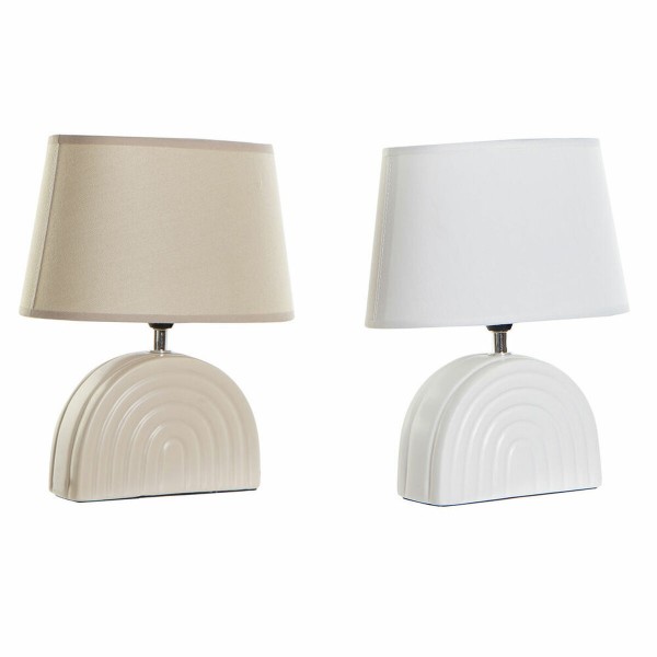 Επιτραπέζιο Φωτιστικό DKD Home Decor Κεραμικά Μπεζ πολυεστέρας Λευκό (2 pcs) (20 x 20 x 28 cm)