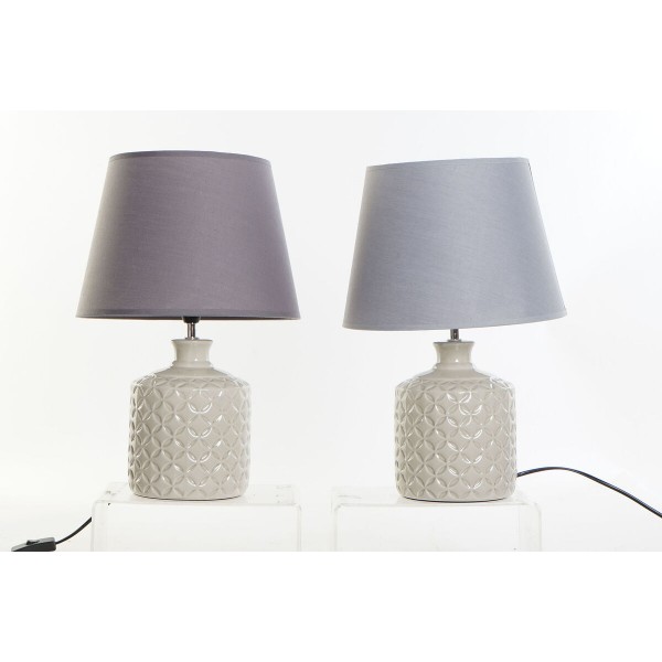 Επιτραπέζιο Φωτιστικό DKD Home Decor 25W Μπεζ Σκούρο γκρίζο Ανοιχτό Γκρι 220 V (28 x 28 x 42,5 cm) (x2)