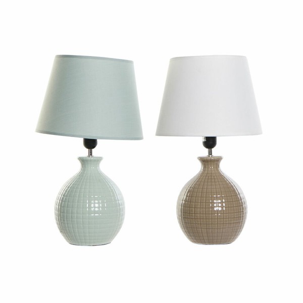 Επιτραπέζιο Φωτιστικό DKD Home Decor Κεραμικά Καφέ Πράσινο 40W (28 x 28 x 41.5 cm) (2 pcs)