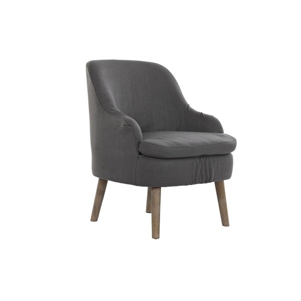 Κάθισμα DKD Home Decor Έλατο πολυεστέρας Σκούρο γκρίζο (61 x 46 x 75 cm)