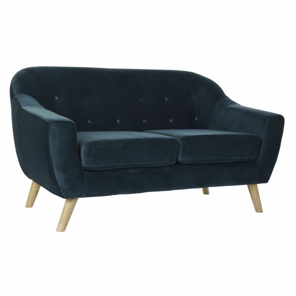 Διθέσιος Καναπές DKD Home Decor Τυρκουάζ πολυεστέρας ξύλο καουτσούκ (146 x 72 x 82 cm)