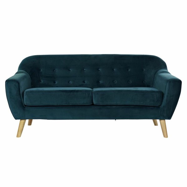 Τριθέσιος Καναπές DKD Home Decor Τυρκουάζ πολυεστέρας ξύλο καουτσούκ (170 x 80 x 81 cm)