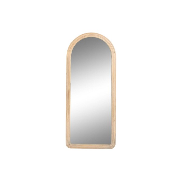 Τοίχο καθρέφτη DKD Home Decor Καθρέφτης Καφέ Αλουμίνιο ρατάν Τροπικό (56 x 5 x 131 cm)
