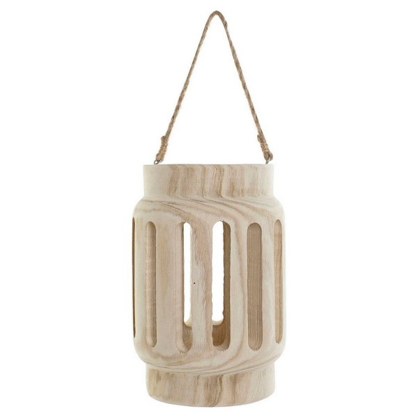 Κηροπήγιο DKD Home Decor Καφέ Σχοινί Ξυλο παουλόβνια (21 x 21 x 30 cm)