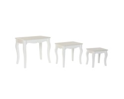 Σετ με 3 τραπέζια DKD Home Decor Λευκό Ξύλο MDF (3 pcs) (53 x 35 x 47 cm)