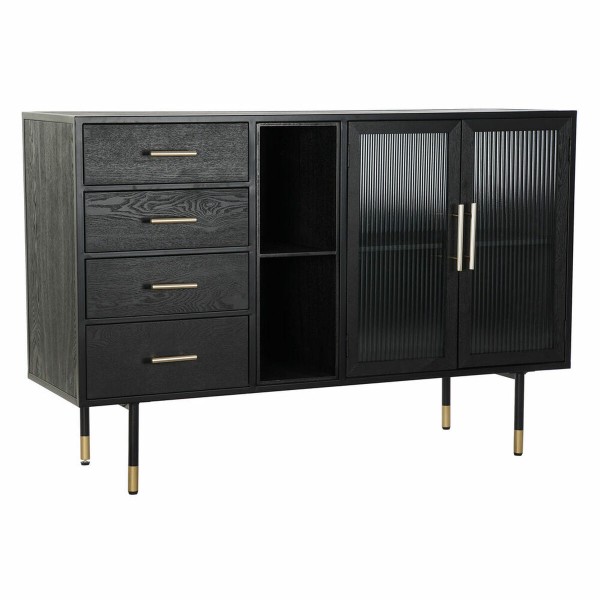 Σκευοθήκη DKD Home Decor Μαύρο Κρυστάλλινο Ξύλο MDF 120 x 38 x 80 cm