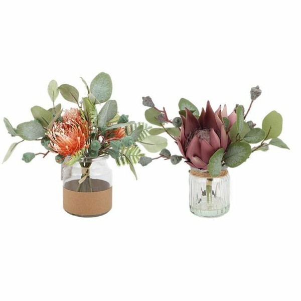 Διακοσμητικό Φυτό DKD Home Decor Κρυστάλλινο Πορτοκαλί πολυαιθυλένιο Βουργουνδίας (26 x 26 x 26 cm) (2 pcs)