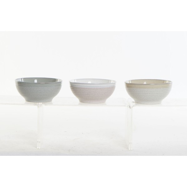 Μπολ DKD Home Decor Πήλινα (13,5 x 13,5 x 6,5 cm) (3 Μονάδες)