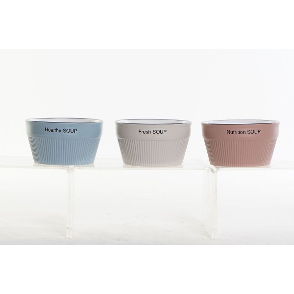 Μπολ DKD Home Decor Vintage Πήλινα (14 x 14 x 7,5 cm) (3 Μονάδες)