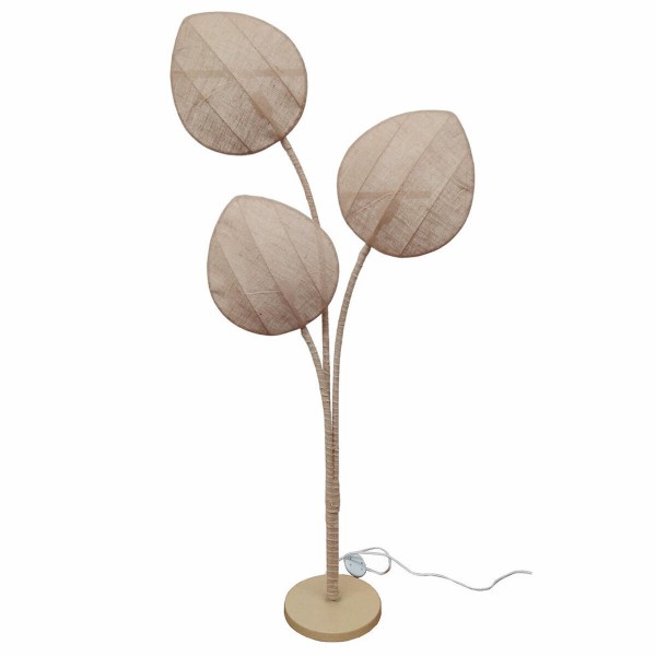 Φωτιστικό Δαπέδου DKD Home Decor Καφέ λινό Μέταλλο Φύλλα (66 x 24 x 150 cm)