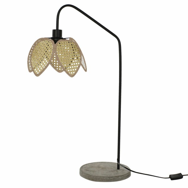 Επιτραπέζιο Φωτιστικό DKD Home Decor Μαύρο Γκρι Μέταλλο Καφέ ρατάν 250 V 60 W (25 x 50 x 81 cm)
