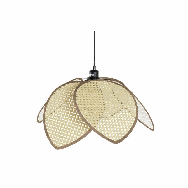 Φωτιστικό Οροφής DKD Home Decor Μαύρο Μέταλλο Καφέ βαμβάκι ρατάν 250 V (64 x 64 x 20 cm)