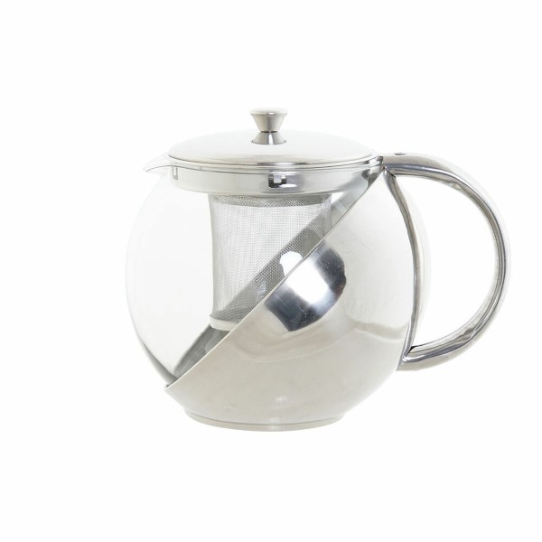Τσαγιέρα DKD Home Decor S3026073 Κρυστάλλινο Ανοξείδωτο ατσάλι Ασημί (18 x 13 x 15 cm) (1100 ml)