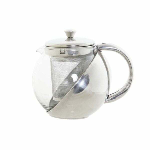 Τσαγιέρα DKD Home Decor S3026074 Κρυστάλλινο Ανοξείδωτο ατσάλι Ασημί (14 x 11 x 12 cm) (500 ml)
