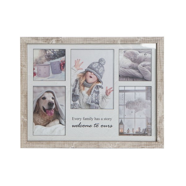 Κορνίζα DKD Home Decor Welcome Ξύλο Κρυστάλλινο Φυσικό Αλουμίνιο Βουνό Ξύλο MDF (39,5 x 2,5 x 31 cm) (x2)