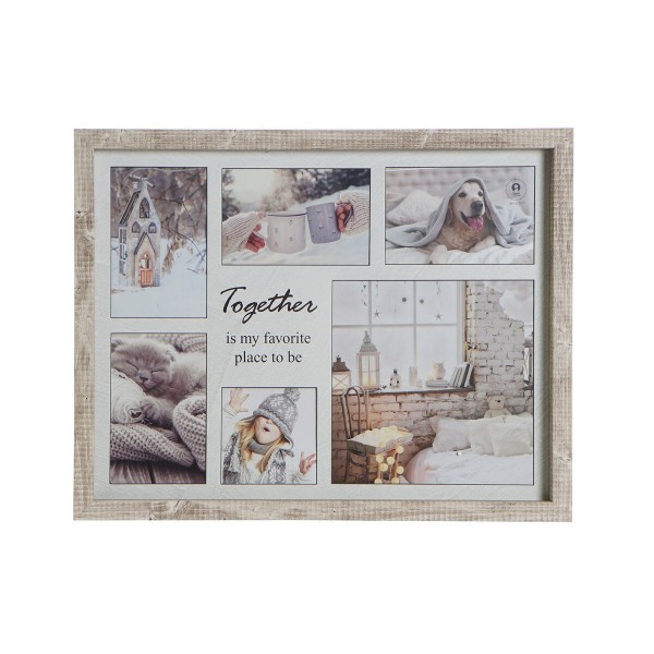 Κορνίζα DKD Home Decor Together Ξύλο Κρυστάλλινο Φυσικό Αλουμίνιο Βουνό Ξύλο MDF (47 x 2,5 x 36 cm) (x2)